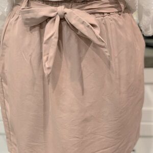 Topshop paper bag waist pink skirt